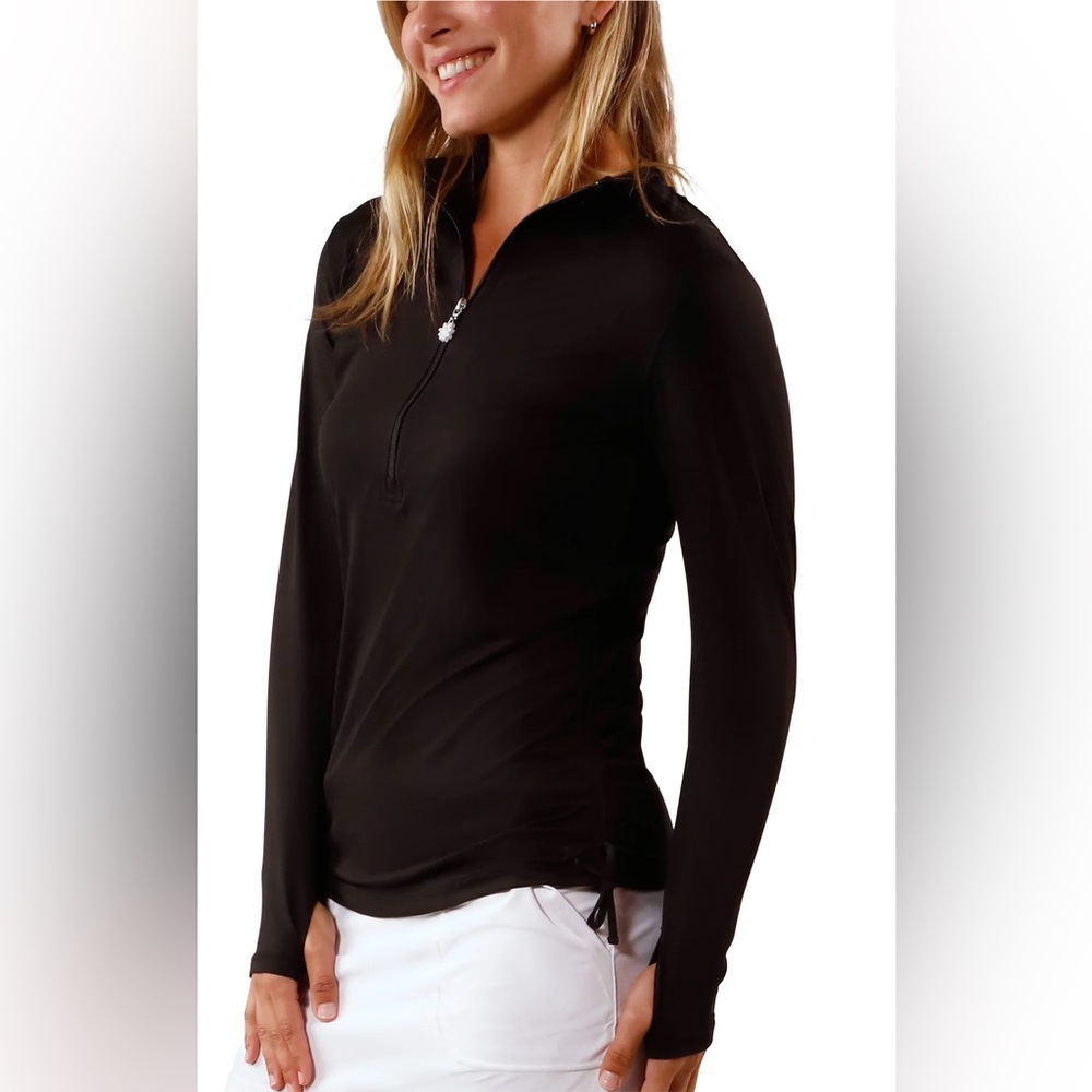 UV SKINZ Black Long Sleeve Top and Capri Leggings Swim Set - Picture 3 of 8